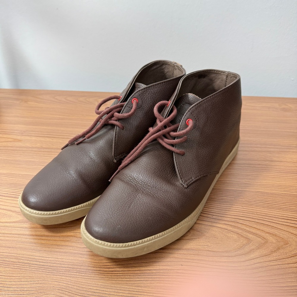 Clae Strayhorn Boots Mens‎ 8.5 Brown Leather Mid Top Chukka Sneakers